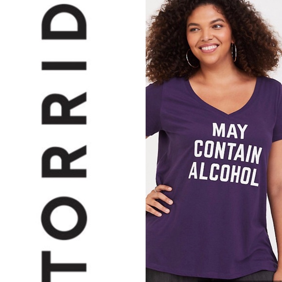 torrid Tops - Torrid May Contain Alcohol Tee Shirt Size 3